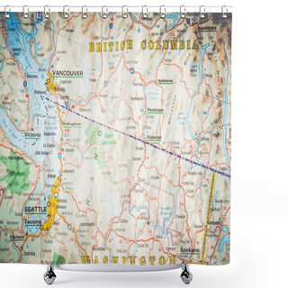 Personality  British Columbia State On The Map Shower Curtains