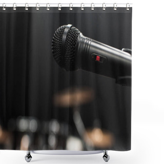 Personality  Electric Microphone On Stage Shower Curtains