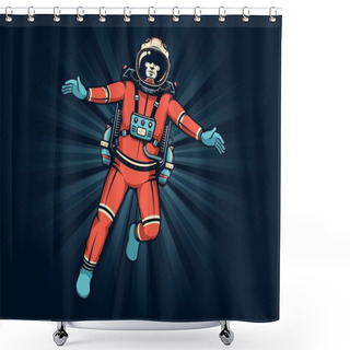 Personality  Astronaut Flies Alone In Space Shower Curtains