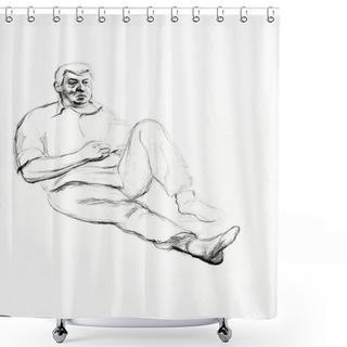 Personality  Portrait Of A Senior Man Shower Curtains