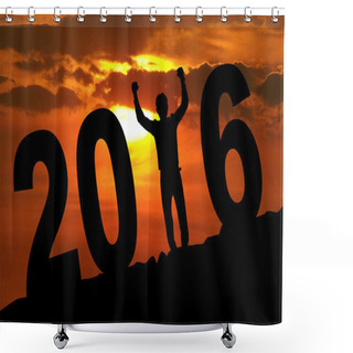 Personality  Cheerful Person With 2016 On The Hill Shower Curtains