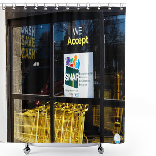 Personality  Marion - Circa March 2019: Sign At A Retailer - We Accept SNAP II Shower Curtains