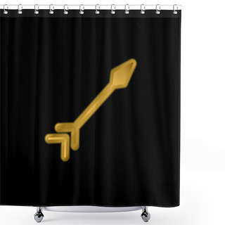 Personality  Arch Gold Plated Metalic Icon Or Logo Vector Shower Curtains