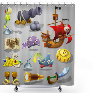 Personality  Pirate Big Set Shower Curtains