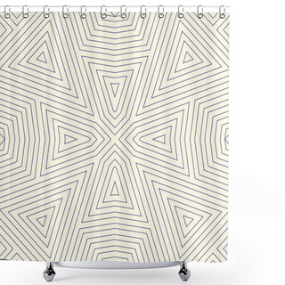 Personality  Outline Ethnic Abstract Background. Seamless Pattern With Symmetric Geometric Ornament. Shower Curtains