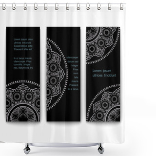Personality  Set Of Ornate Vertical Template Cards Shower Curtains
