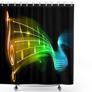 Personality  Rainbow Music Shower Curtains