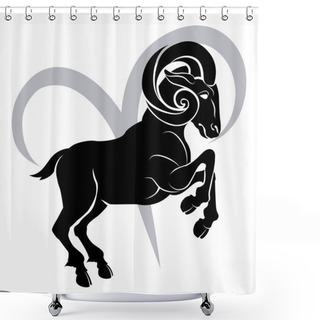 Personality  Aries Zodiac Horoscope Astrology Sign Shower Curtains