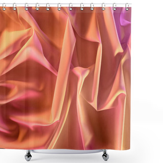 Personality  Close Up View Of Elegant Pink Silky Fabric As Background Shower Curtains