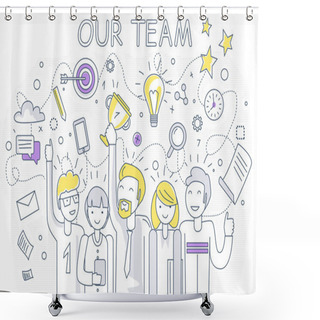 Personality  Our Success Team Linear Design Shower Curtains