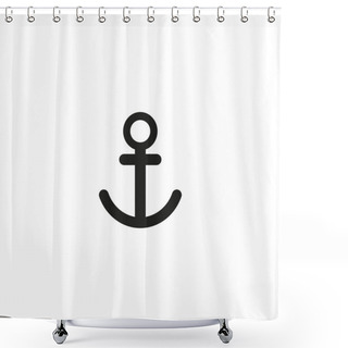 Personality  Anchor Vector Icon Logo Boat Symbol Pirate Helm Nautical Maritime Simple Illustration Graphic Doodle Design Eps10 Shower Curtains