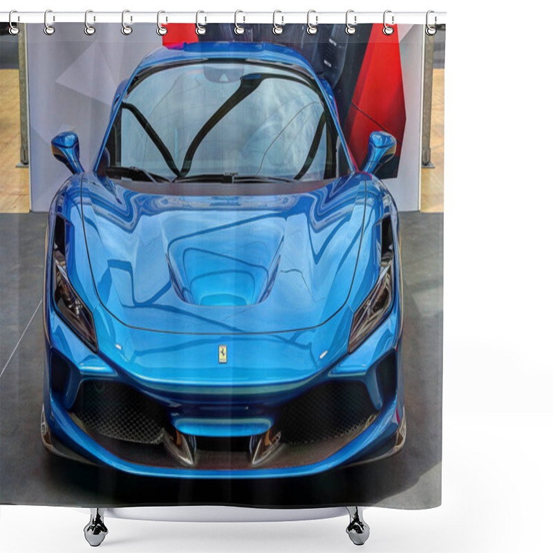 Personality  MODENA, ITALY, May 2019 - Motor Valley Fest Exhibition, Ferrari F8 Tribute Detail Shower Curtains