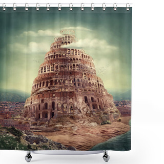 Personality  Tower Of Babel Shower Curtains