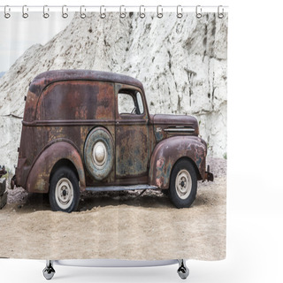 Personality  Old Rusty Truck In Nelson Nevada Ghost Town Shower Curtains