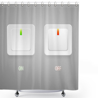 Personality  On And Off Switch Buttons Shower Curtains
