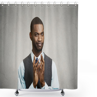 Personality  Headshot Sly, Scheming Businessman Shower Curtains