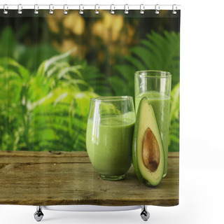Personality  Natural Drink Smoothie With Avocado, Herbs And Yogurt Shower Curtains