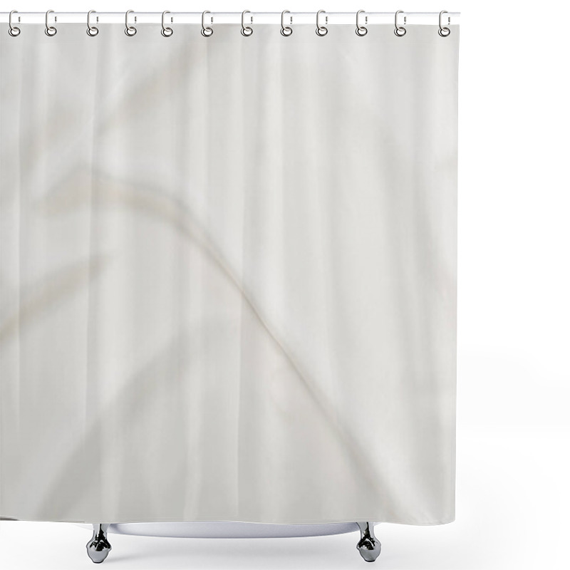 Personality  Top view of wavy white cotton tablecloth shower curtains