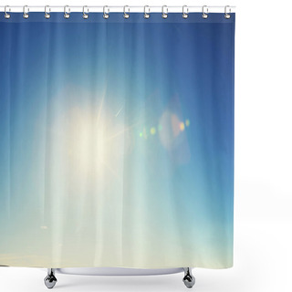 Personality  Blue Sky With Bright Sun Shower Curtains