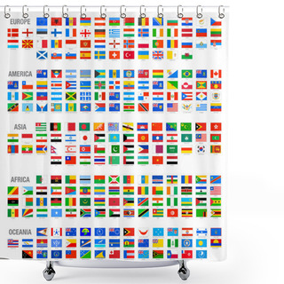 Personality  Vector World Country Flags Set Shower Curtains