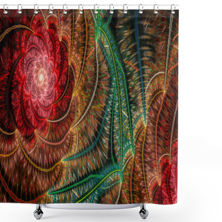 Personality  Abstract Fractal Patterns And Shapes. Fractal Spiral. Dynamic Flowing Natural Forms. Shower Curtains