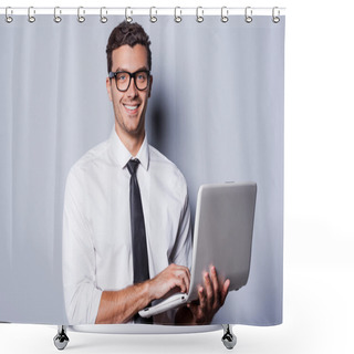 Personality  Confident IT Expert. Shower Curtains
