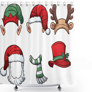 Personality  Christmas Hats Shower Curtains