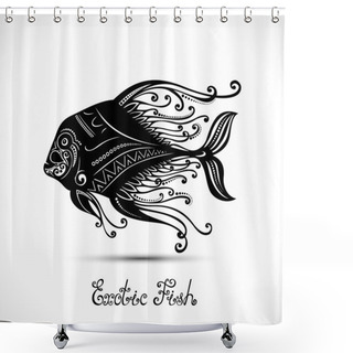 Personality  Exotic Fish. Patterned Sea Logo Shower Curtains