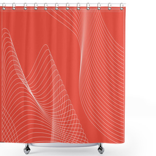 Personality  Curvy Geometric Lines Wave Pattern Texture On Colorful Background. Vector Graphic Illustration Template. Shower Curtains