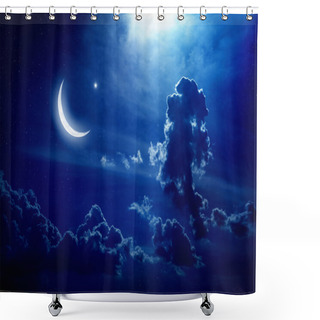 Personality  Moon And Stars Shower Curtains