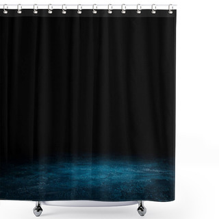 Personality  Dark Blue Shabby Wooden Background On Black Shower Curtains