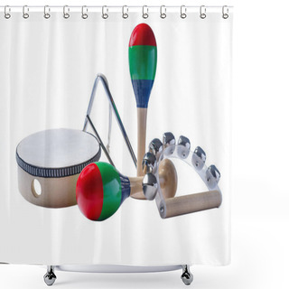 Personality  Musical Instruments Set For Children Shower Curtains