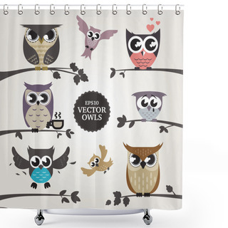 Personality  Owl Emotions Shower Curtains