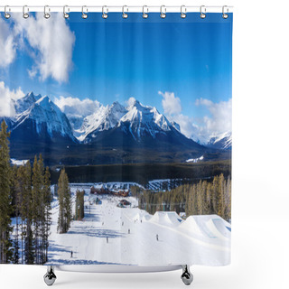 Personality  Winter Skiing At Lake Louise In Canada Shower Curtains