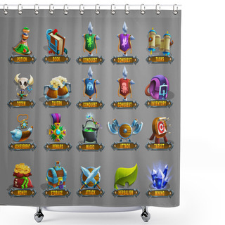 Personality  Decoration Icons For Games.  Shower Curtains