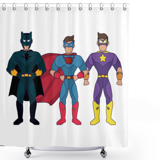Personality  Superheros Characters Cartoon Shower Curtains