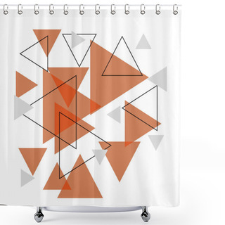Personality  Abstract Orange Triangle Banner Background Shower Curtains