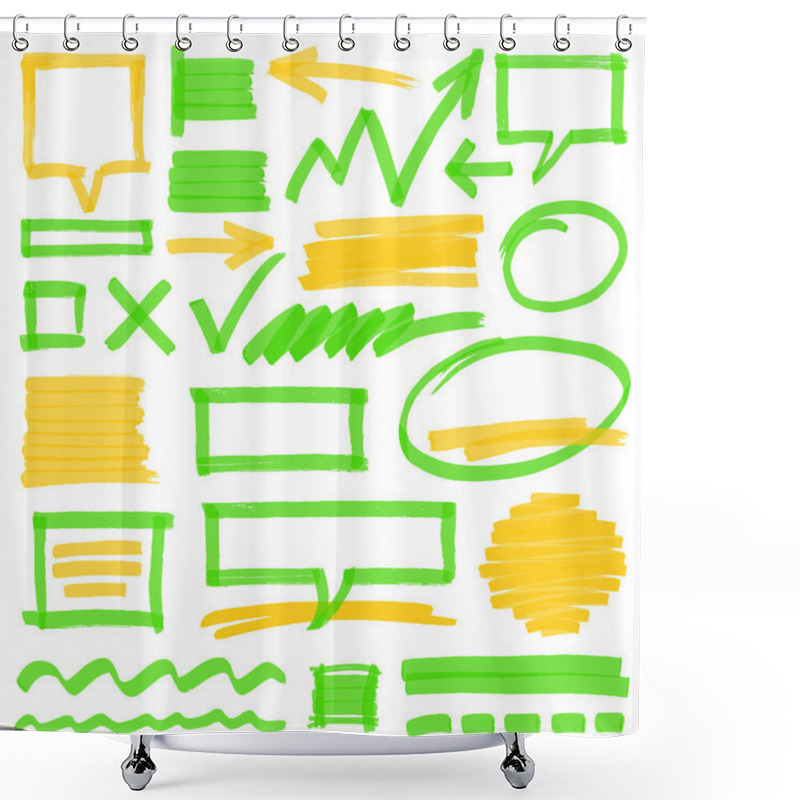 Personality  Highlighter Marking Design Elements shower curtains