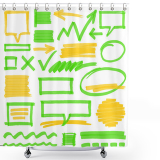 Personality  Highlighter Marking Design Elements Shower Curtains