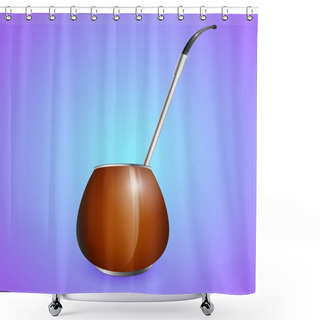 Personality  Mate Calabash. Vector Illustration. Shower Curtains