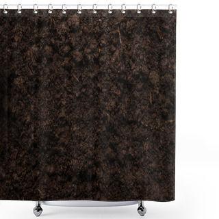 Personality  Black Land For Plant Background. Top View.  Shower Curtains