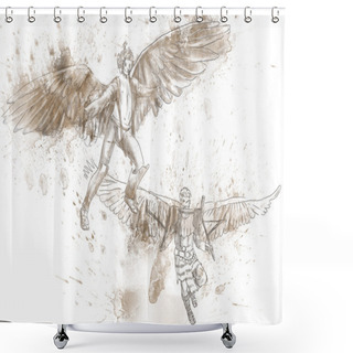 Personality  Icarus And Daedalus Shower Curtains
