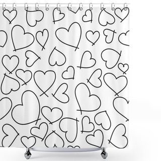 Personality  Heart Seamless Pattern For Valentine's Day Shower Curtains