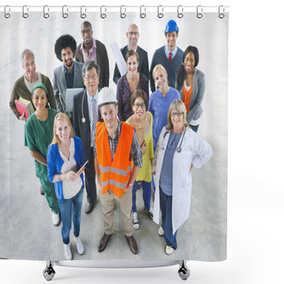 Personality  Diverse People With Different Jobs Shower Curtains