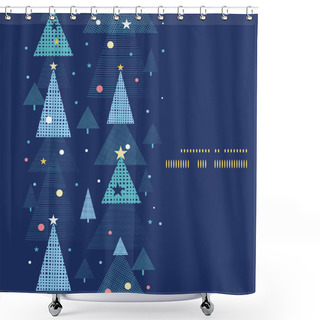 Personality  Vector Abstract Holiday Christmas Trees Vertical Frame Seamless Pattern Background Shower Curtains