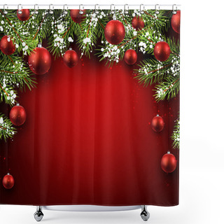 Personality  Christmas Red Background Shower Curtains