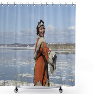Personality  Dancing Chukchi Woman Shower Curtains