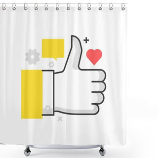 Personality  Color Box Icon, Social Campaign Illustration, Icon Shower Curtains