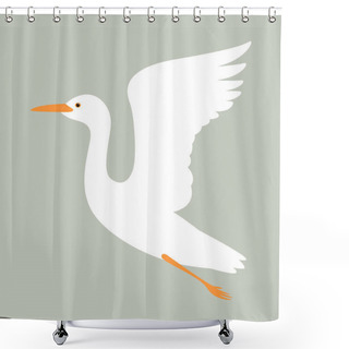 Personality  Heron  Vector Illustration  Flat Style    Profile View Shower Curtains