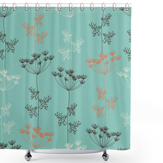Personality  Seamless Pattern With Decorative Dill Plant Shower Curtains